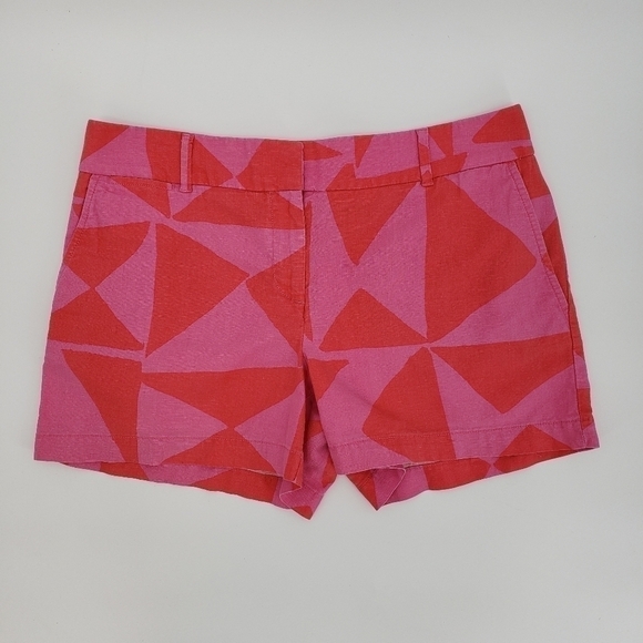 ANN Taylor Loft Geometric Print Pink Shorts, Size 10 - Picture 1 of 6
